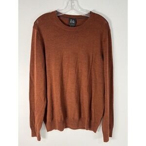 Jos A Bank Rust Traveler Sweater Mens XL 100% Merino Wool Crew Neck Pullover